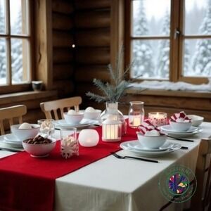 IKEA VINTERFINT Table Runner – 14x51" Deep Red Cotton for Cozy Tablescapes